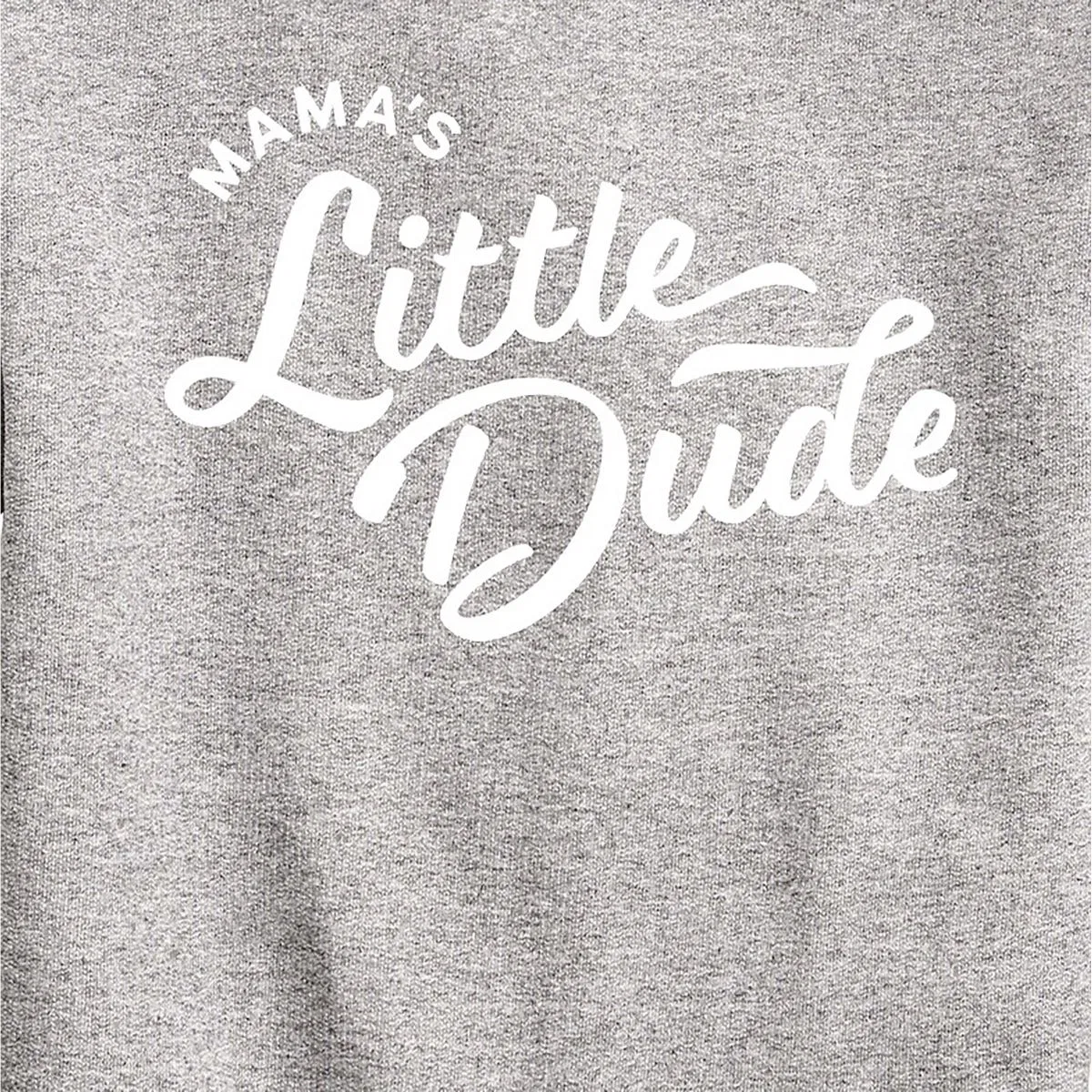 Детское флисовое свитшот с принтом Mamas Little Dude Instant Message, Athletic Heather — фото 2