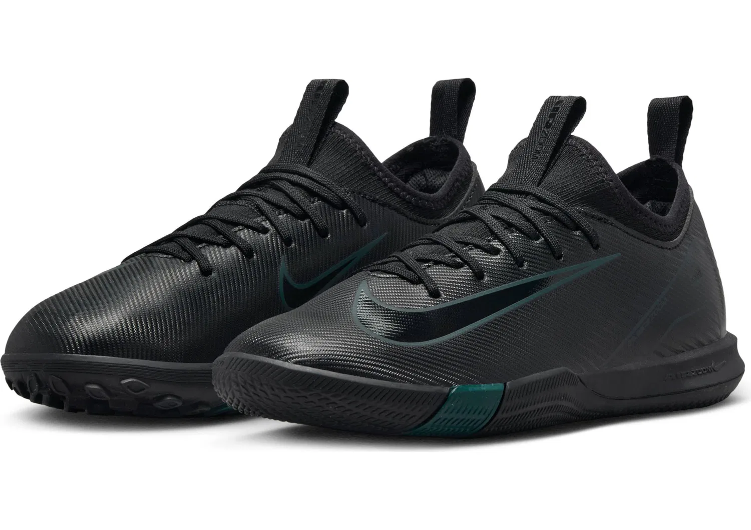 Детские футбольные бутсы для мальчиков с улучшенной амортизацией Jr Zoom Vapor 16 Academy Ic NIKE, Black Black Deep Jungle — фото 2