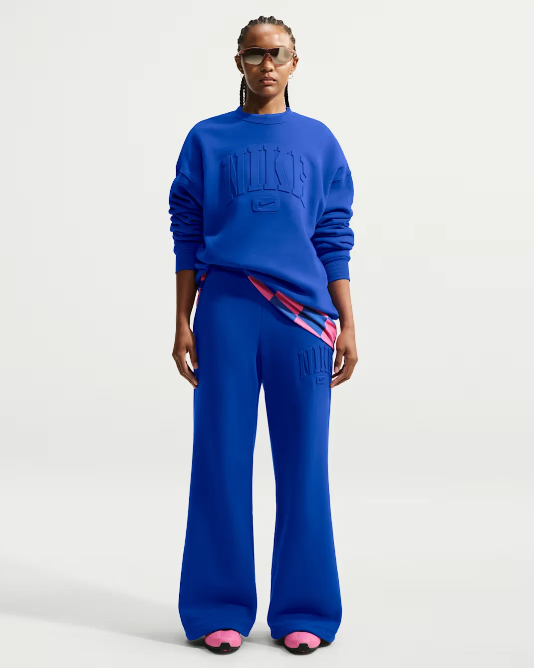 Женские брюки средней посадки с широкими штанинами Nike Studio Fleece Medium Weight, Old Royal/Old Royal