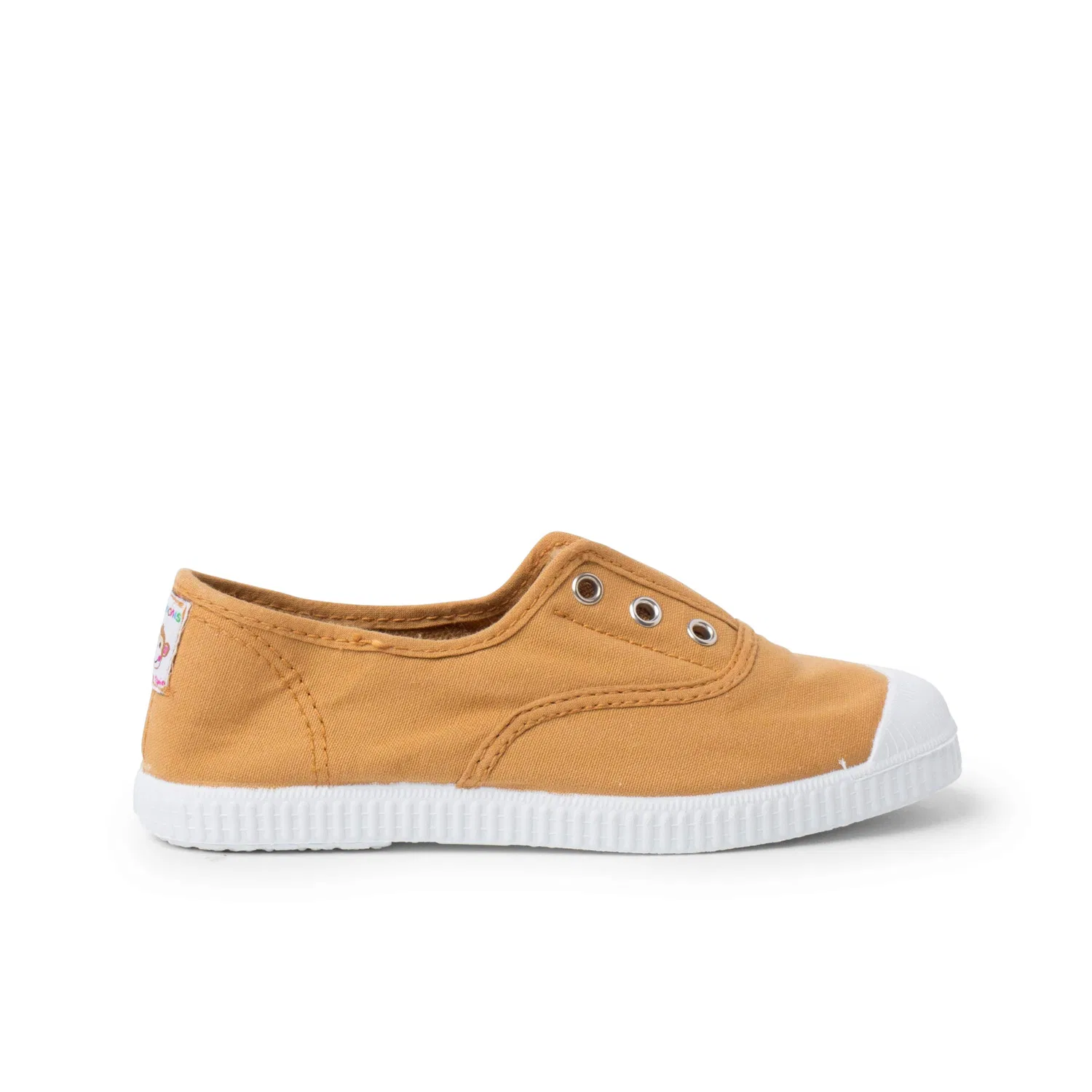 Детские кеды из канваса без шнурков Pisamonas No-lace Rubber Toe Canvas Shoes, Ochre