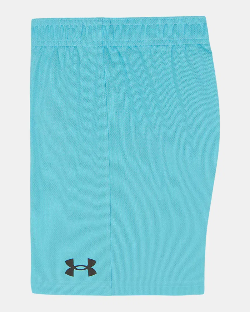Комплект для мальчиков быстросохнущий, из майки и шорт UA Basketball Jersey UnderArmour, Fresco Blue/Black — фото 4