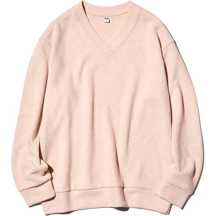 Женская толстовка с V-образным вырезом Pastel Pink UNIQLO, Pastel Pink