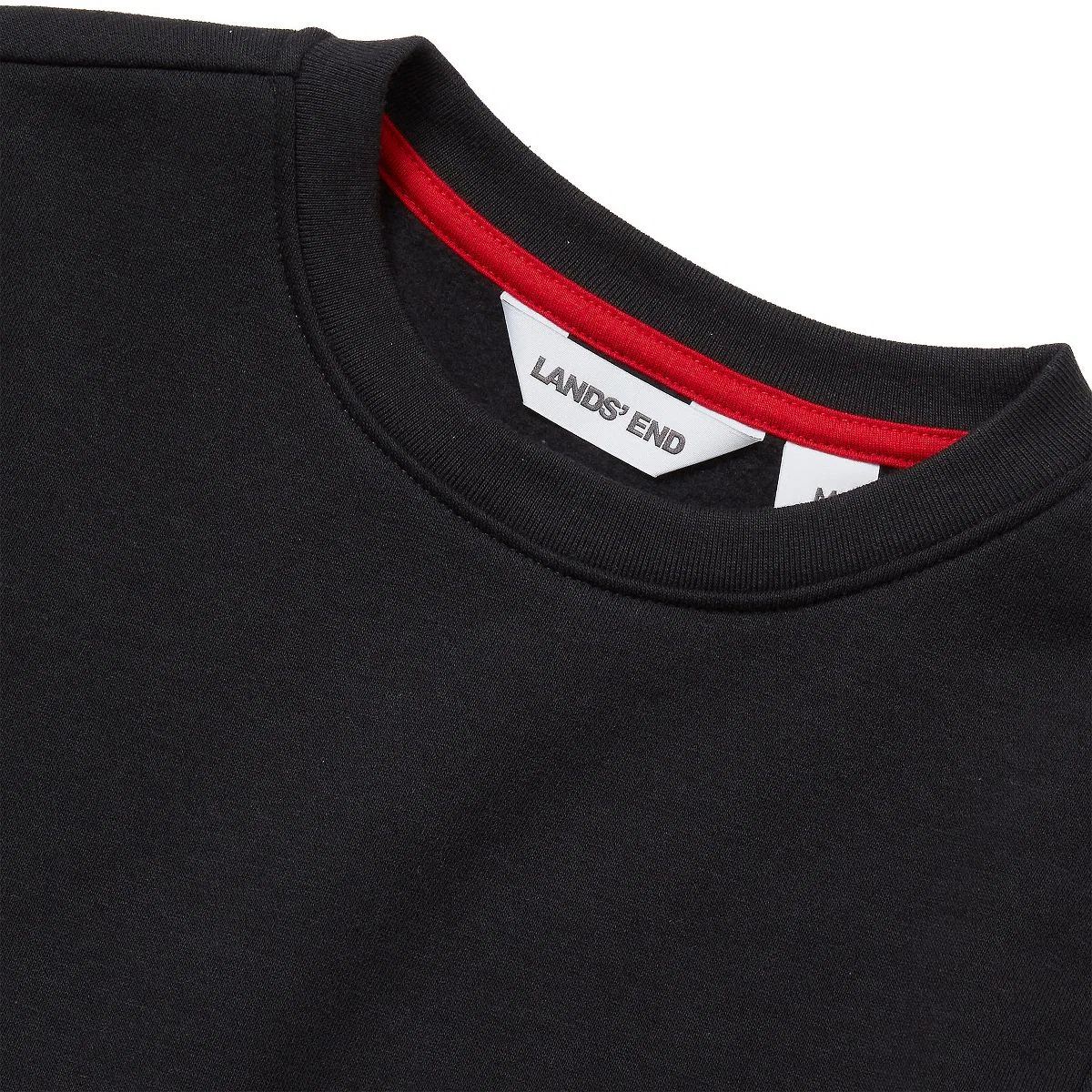Детское худи для девочек с флисом Husky Fleece Crewneck Lands' End, True Black — фото 2