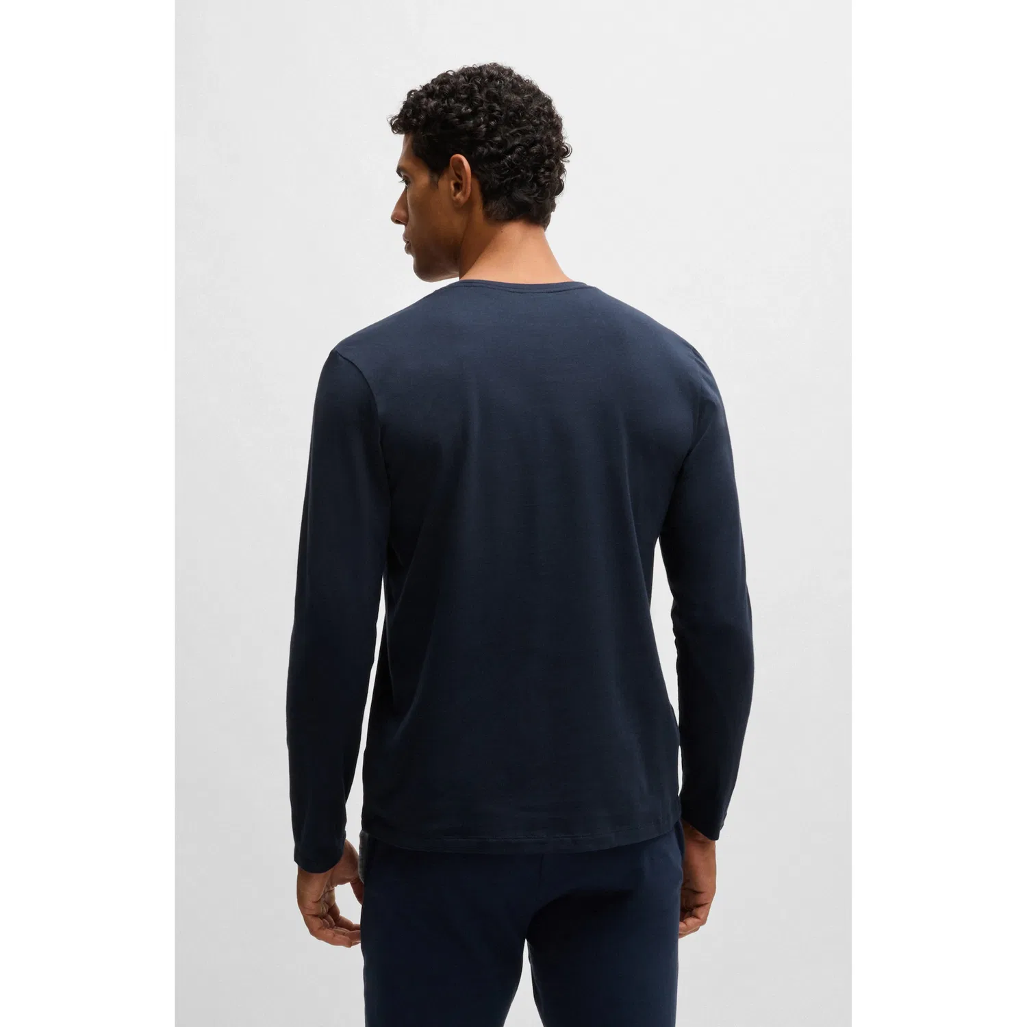 Мужская футболка с длинным рукавом с вышивкой BOSS, Dark Blue — фото 2