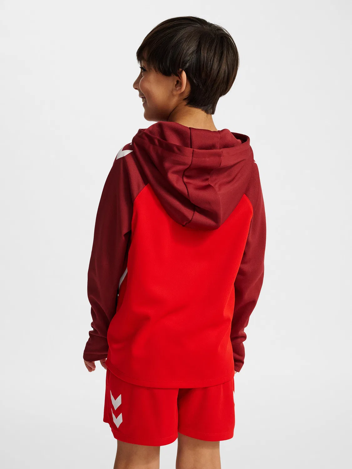Детская куртка с принтом Hmllead 2.0 Zip Hoodie Kids Hummel, Rot Bordeaux — фото 3