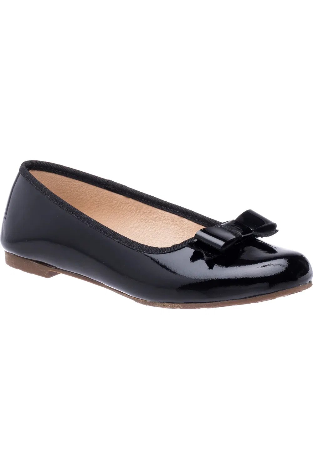 Детские туфли балетки с бантом Camille Elephantito, Patent Black