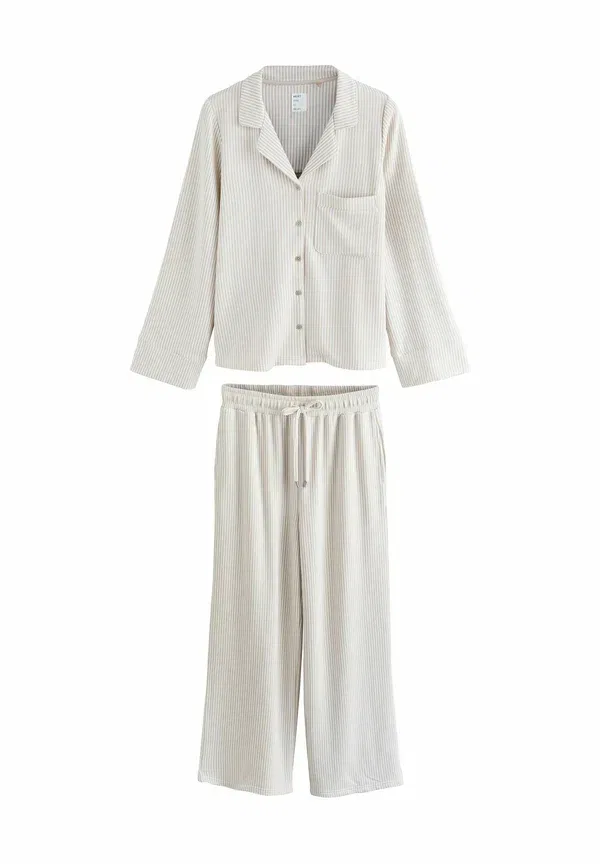 Пижамный комплект из вискозы, Button through set, Next, Neutral stripe