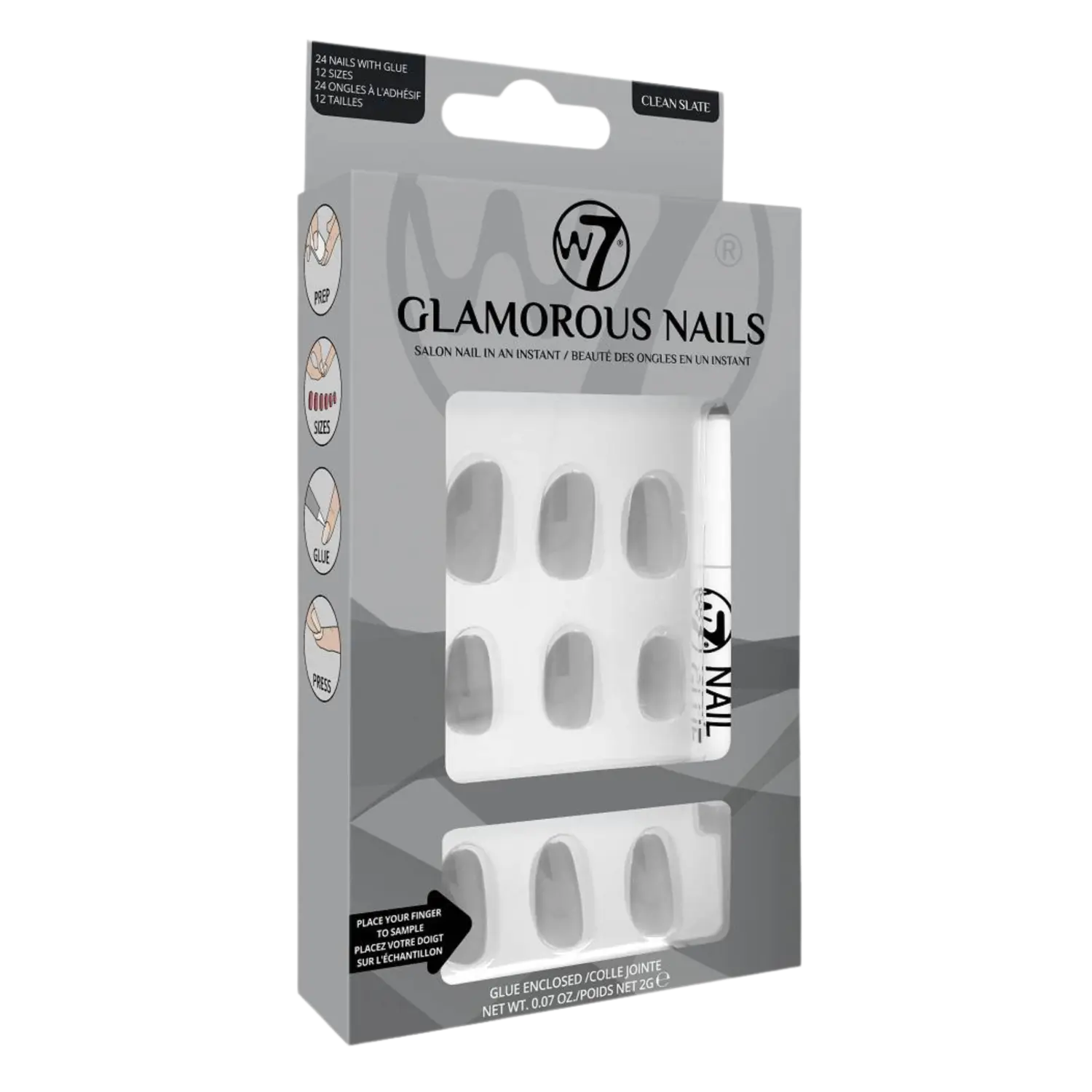 

W7 Glamorous Nails накладные ногти Clean Slate, 24 шт/уп