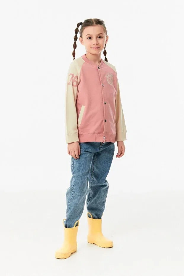 Детская куртка для девочек с принтом Sportswear Fulla Moda, Rose Color — фото 4