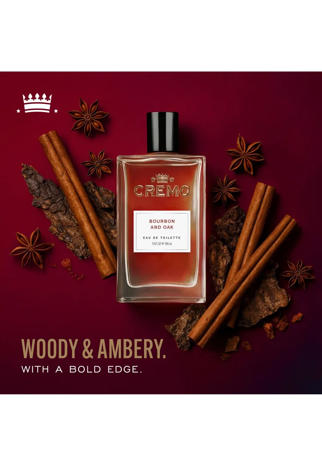 Bourbon & Oak Edt для мужчин - туалетная вода Cremo, 100 мл — фото 4