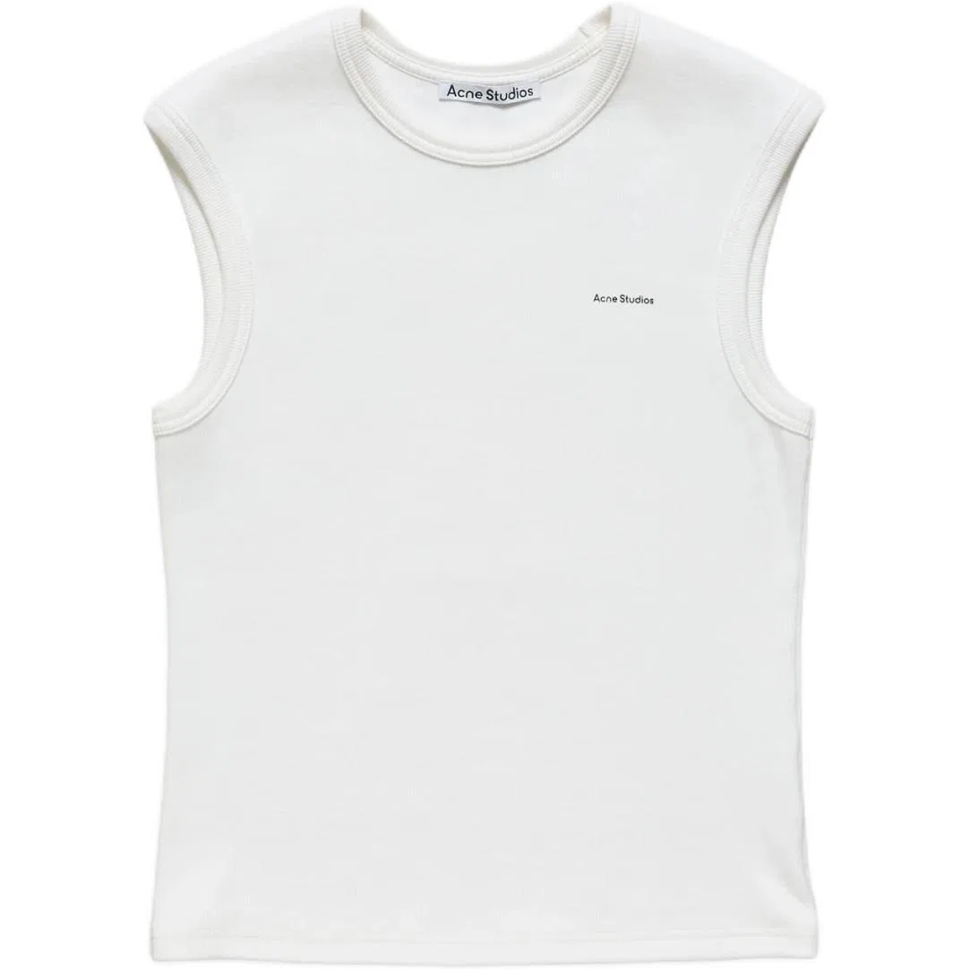 Мужской топ без рукавов с круглым вырезом Acne Studios, White