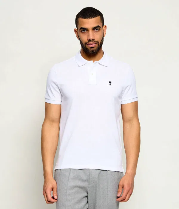 Мужское поло Relaxed Fit AMI Paris, белый