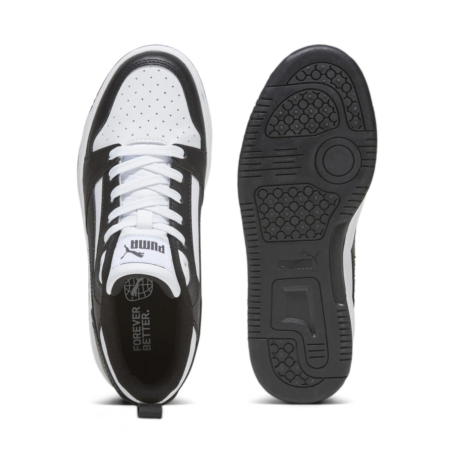 Детские ретро-кроссовки Rebound V6 Low PUMA, White Black — фото 4