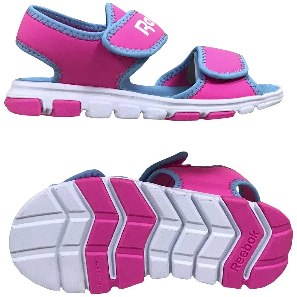 Детские кроссовки для девочек с липучками Wave Glider III Reebok, Atomic Pink Digital Blue Ftwr White
