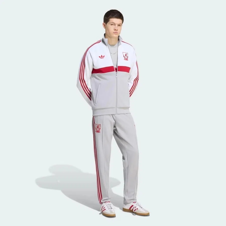 Свитшот мужской с воротником-стойкой Liverpool FC Originals adidas, Серый — фото 3