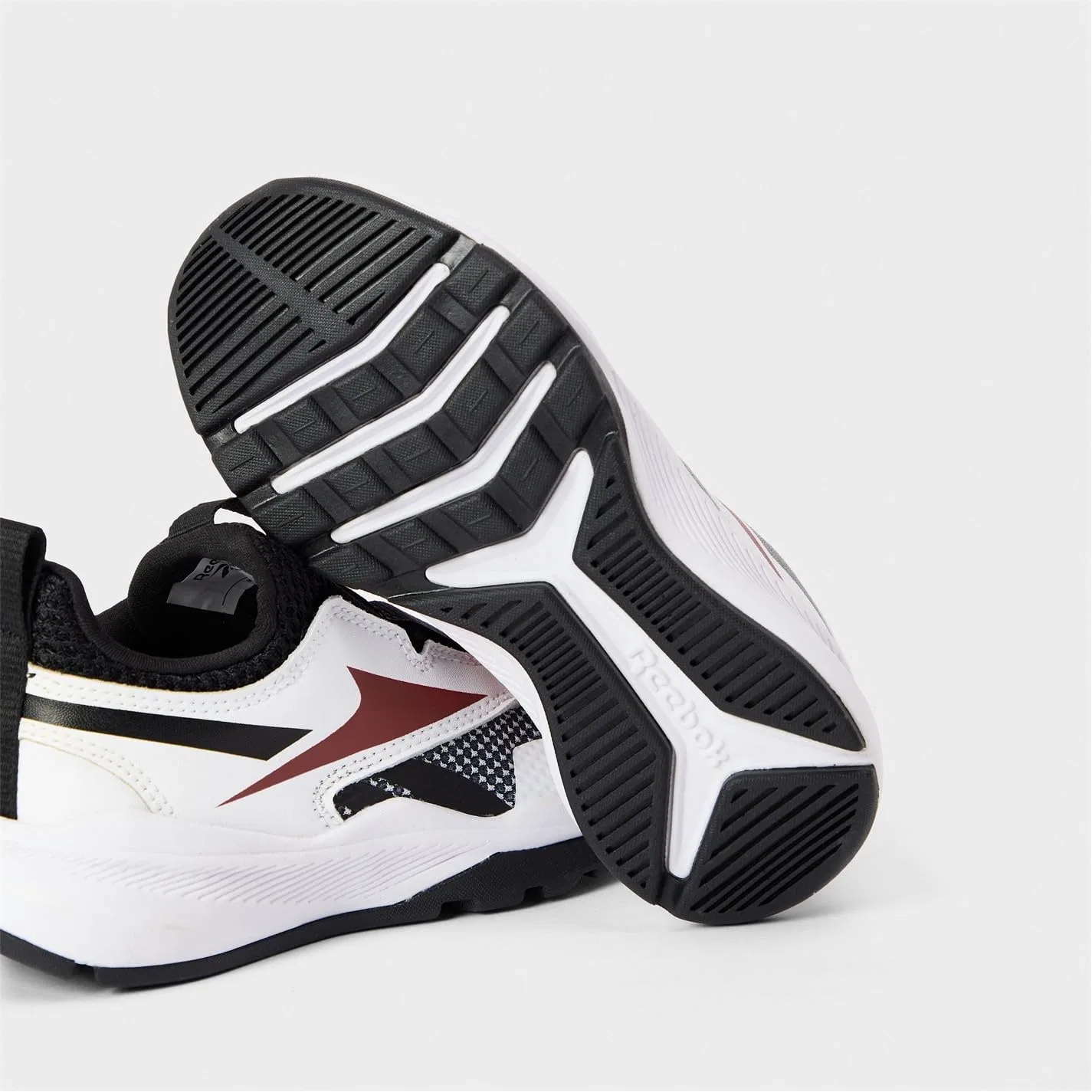 Детские кроссовки для девочек с принтом Reebok Xt Sprinter Slip, White Black Classicburgundy — фото 3