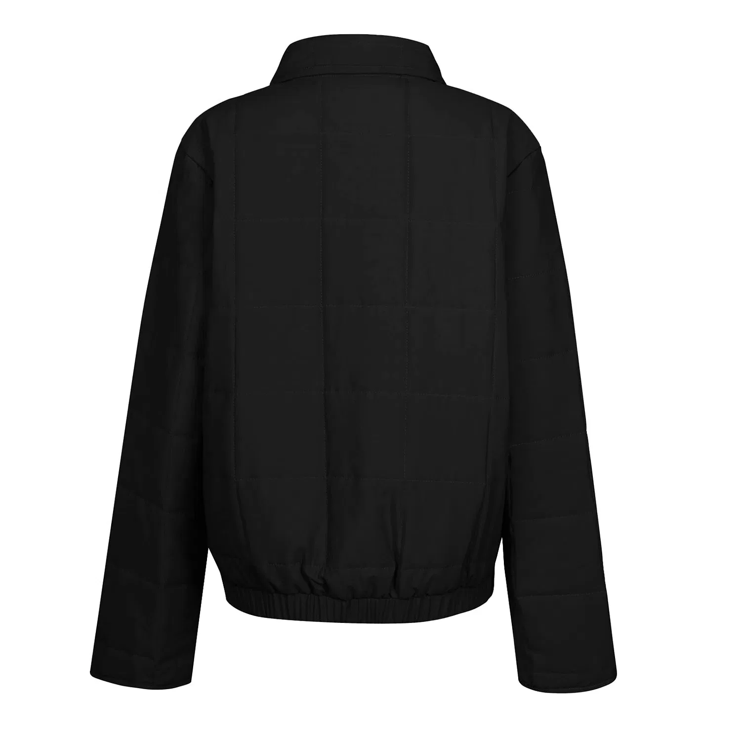 Женская куртка хлопковая с воротником-стойкой 4XL, Nero — фото 3