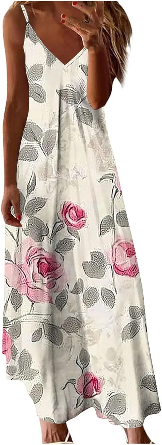 Женское повседневное платье макси Floral, Pink