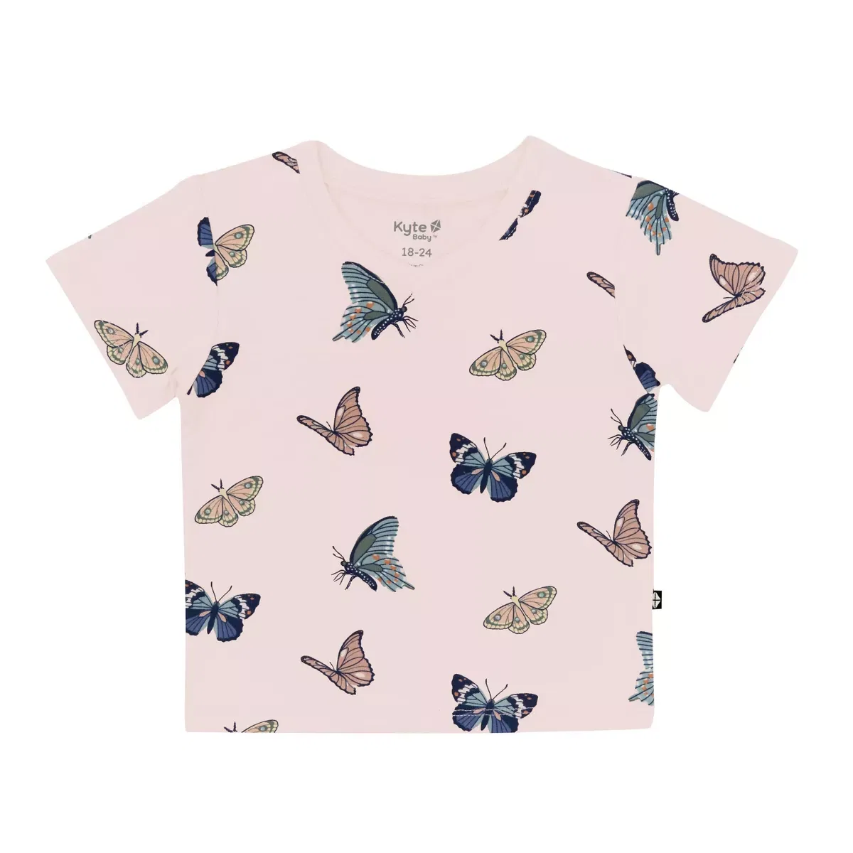 Детская футболка с принтом Relaxed Fit Kyte Baby, Blush Butterfly — фото 2