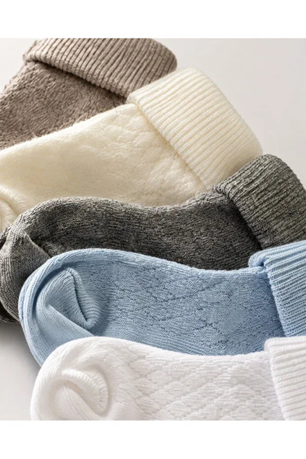 Детские носки для новорожденных хлопковые органические Arin Baby, White, Blue, Gray, Ecru, Vison — фото 3