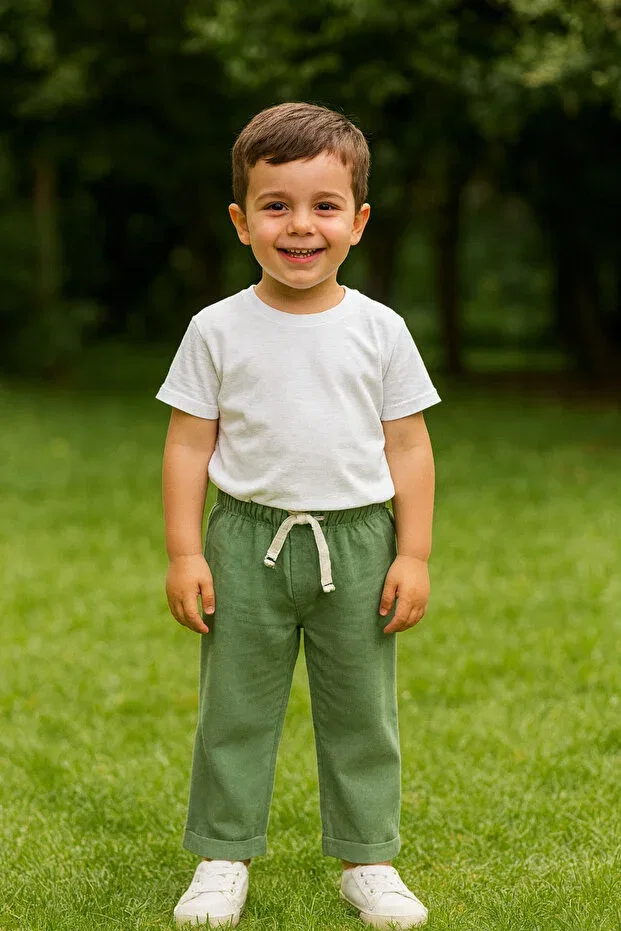 Детские брюки для девочек хлопковые Tinytrends, Water Green