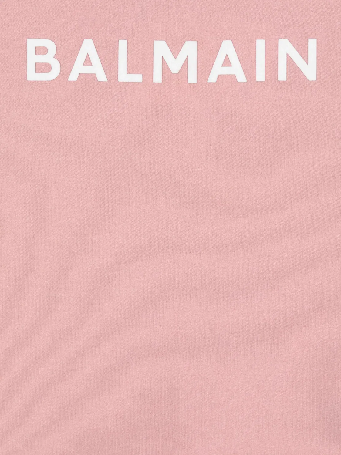 Футболка с логотипом из флокированного принта Balmain, розовый — фото 3