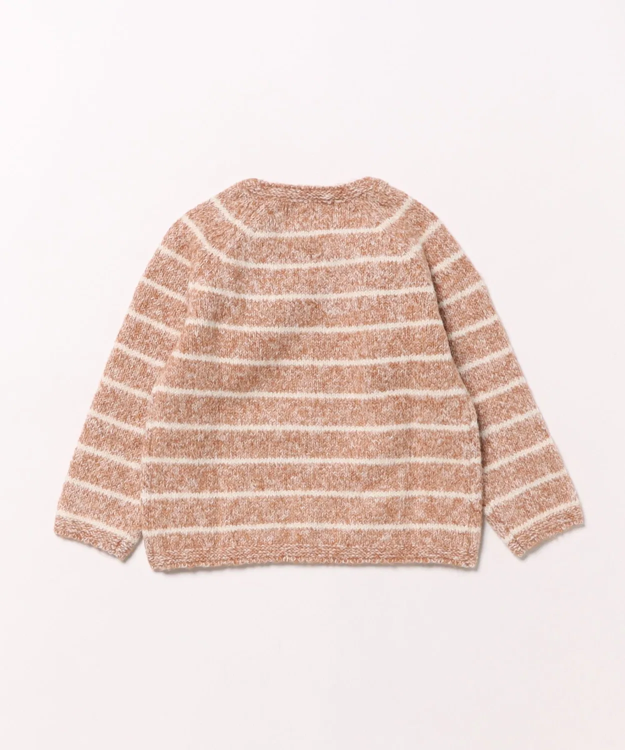 Детский свитер с принтом в полоску с рукавами реглан Ace Knit Sweater Quincy Mae, Cinnamon Stripe — фото 2