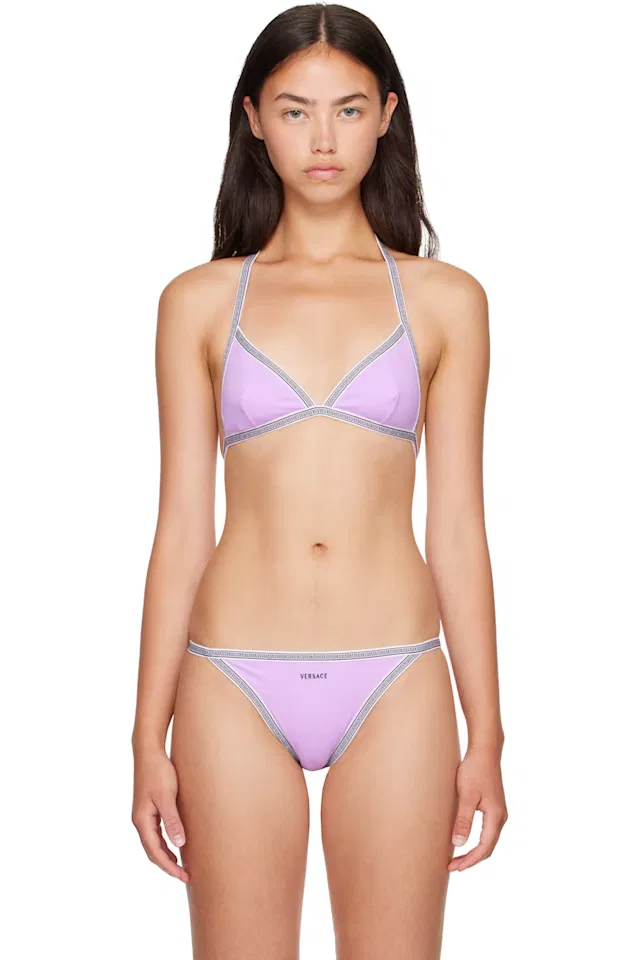 Фиолетовый верх бикини Greca Versace