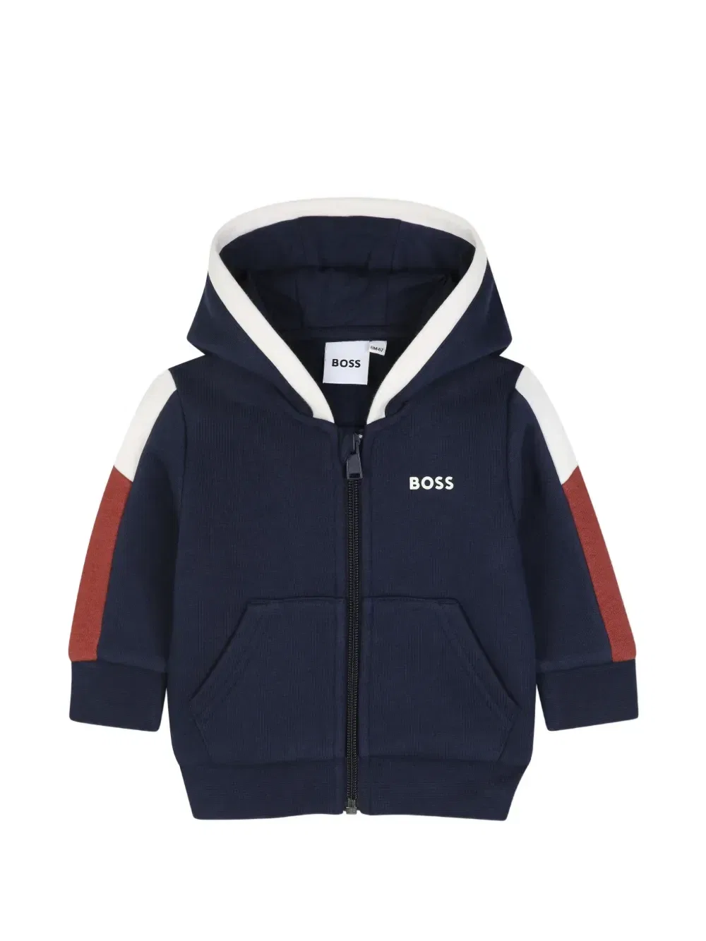 Худи на молнии с логотипом Boss Kidswear, синий