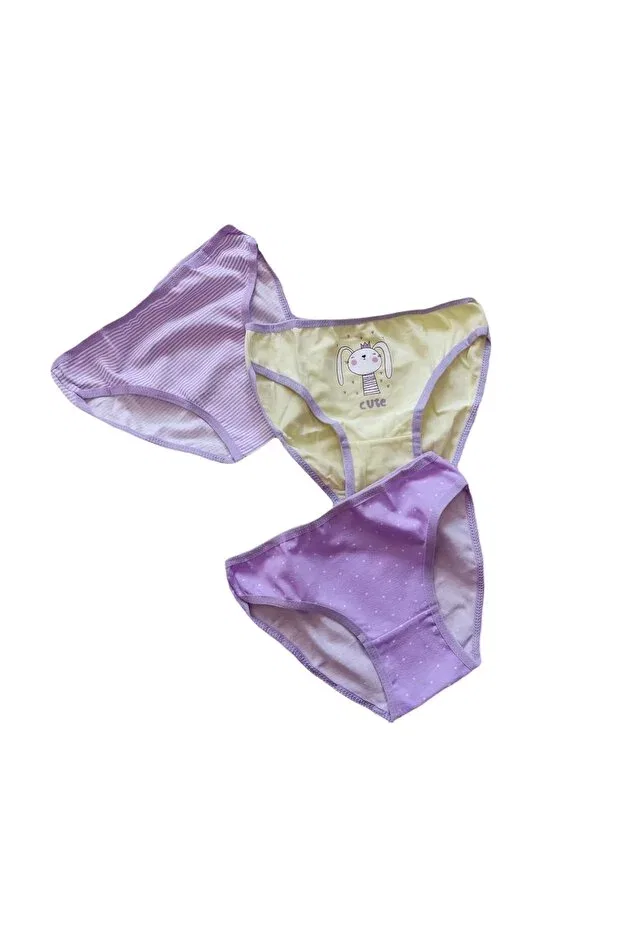 Детские трусы-слипы для девочек с животным принтом 3 шт Domikids, Shades Of Purple — фото 4