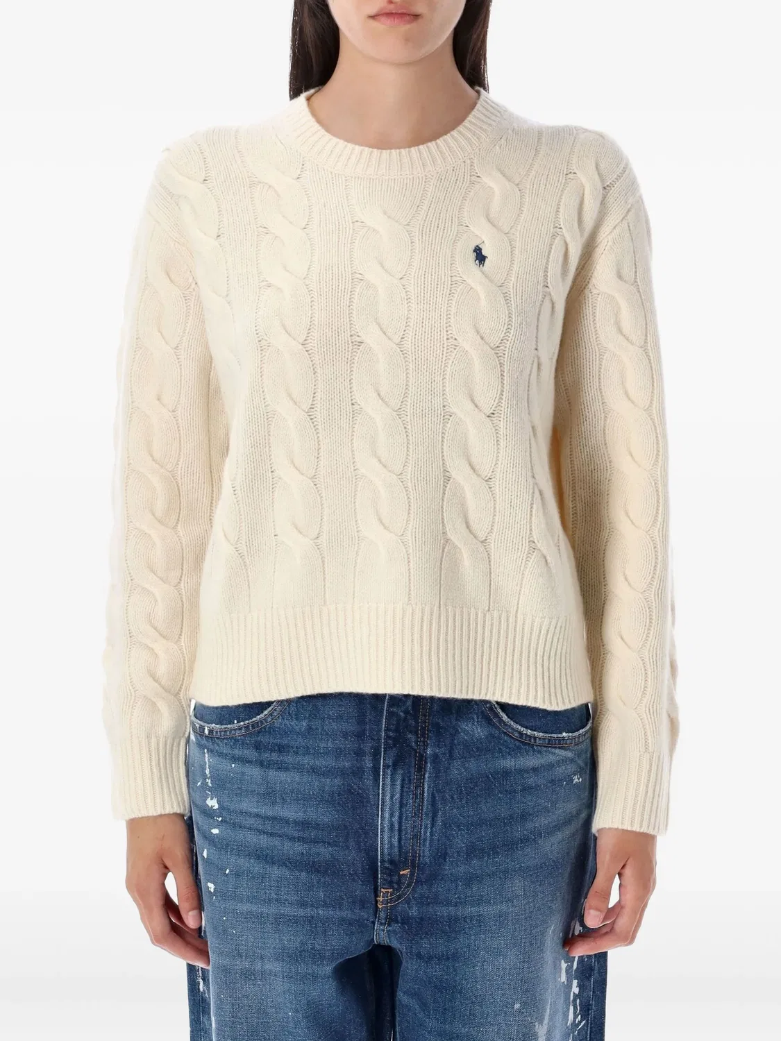 Polo Ralph Lauren Свитер с вышивкой, белый