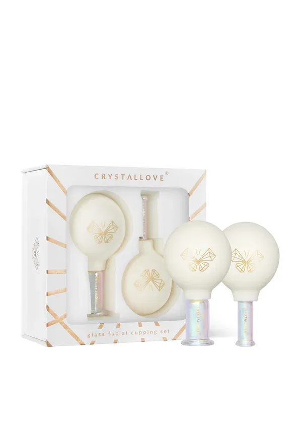 Набор для вакуумного массажа - инструмент для ухода за кожей Crystallove, белый