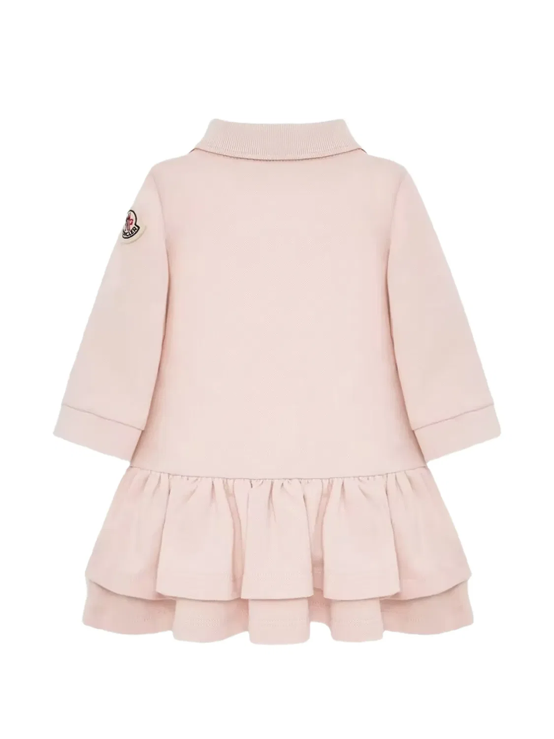 Платье с длинными рукавами и оборками Moncler Enfant, розовый — фото 2