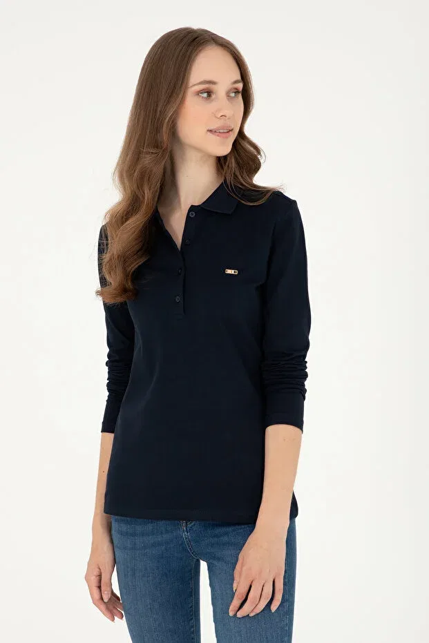 Женские свитшот с поло-воротником U.S. Polo Assn., Navy Blue
