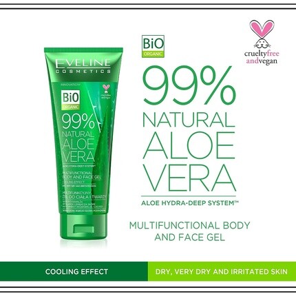 Лосьон Eveline Cosmetics — Многофункциональный гель для лица и тела из % натурального алоэ вера, 250 мл — фото 2