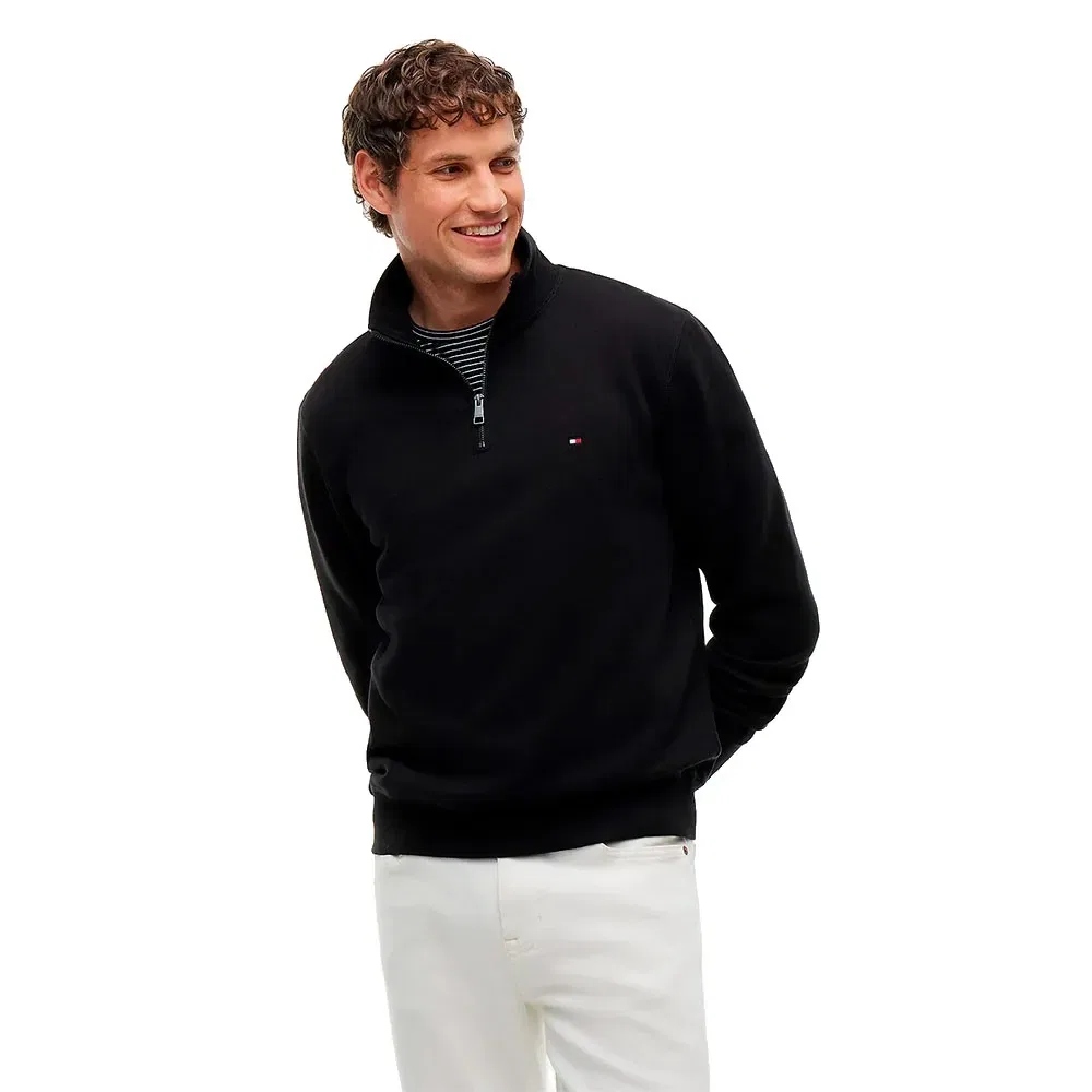 Свитшот Essential half zip Tommy Hilfiger, черный