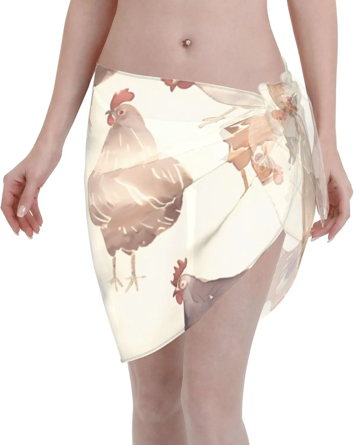 Женская пляжная накидка с бабочками, Polyester, Chickens 7