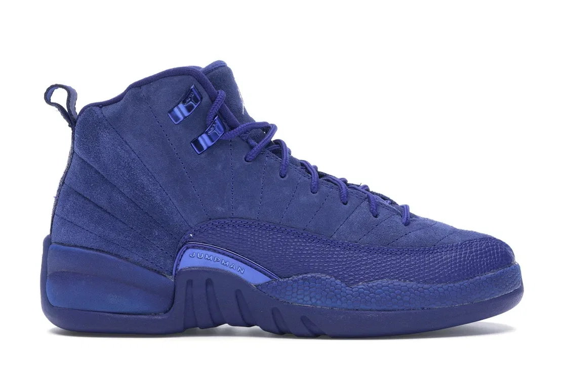 Детские кроссовки Lifestyle с замшевым верхом Jordan 12 Retro, Deep Royal Blue/White-Metallic Silver