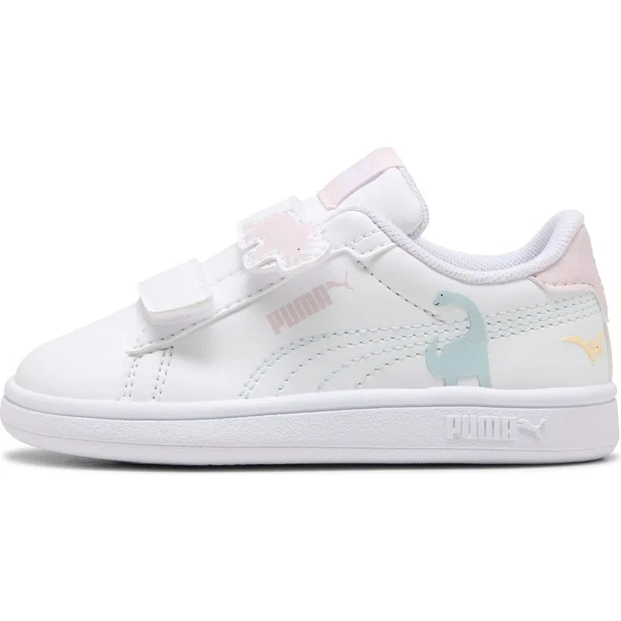 Детские кроссовки с динозаврами Puma Smash 3.0 Dino, Белый