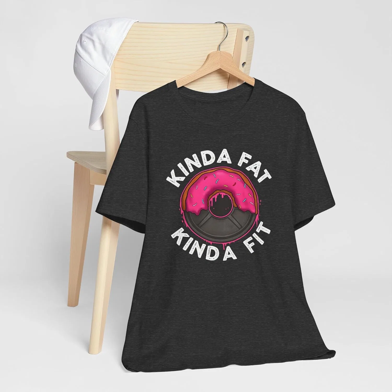 Футболка с принтом Fitness Funny Bella+canvas 3001, Dark Grey Heather — фото 3