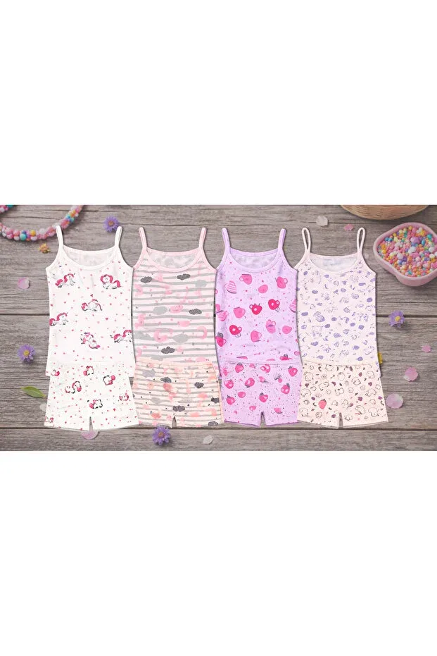Детский комплект нижнего белья для девочек хлопковый Süsen Lingerie, Patterned 4-Piece — фото 4