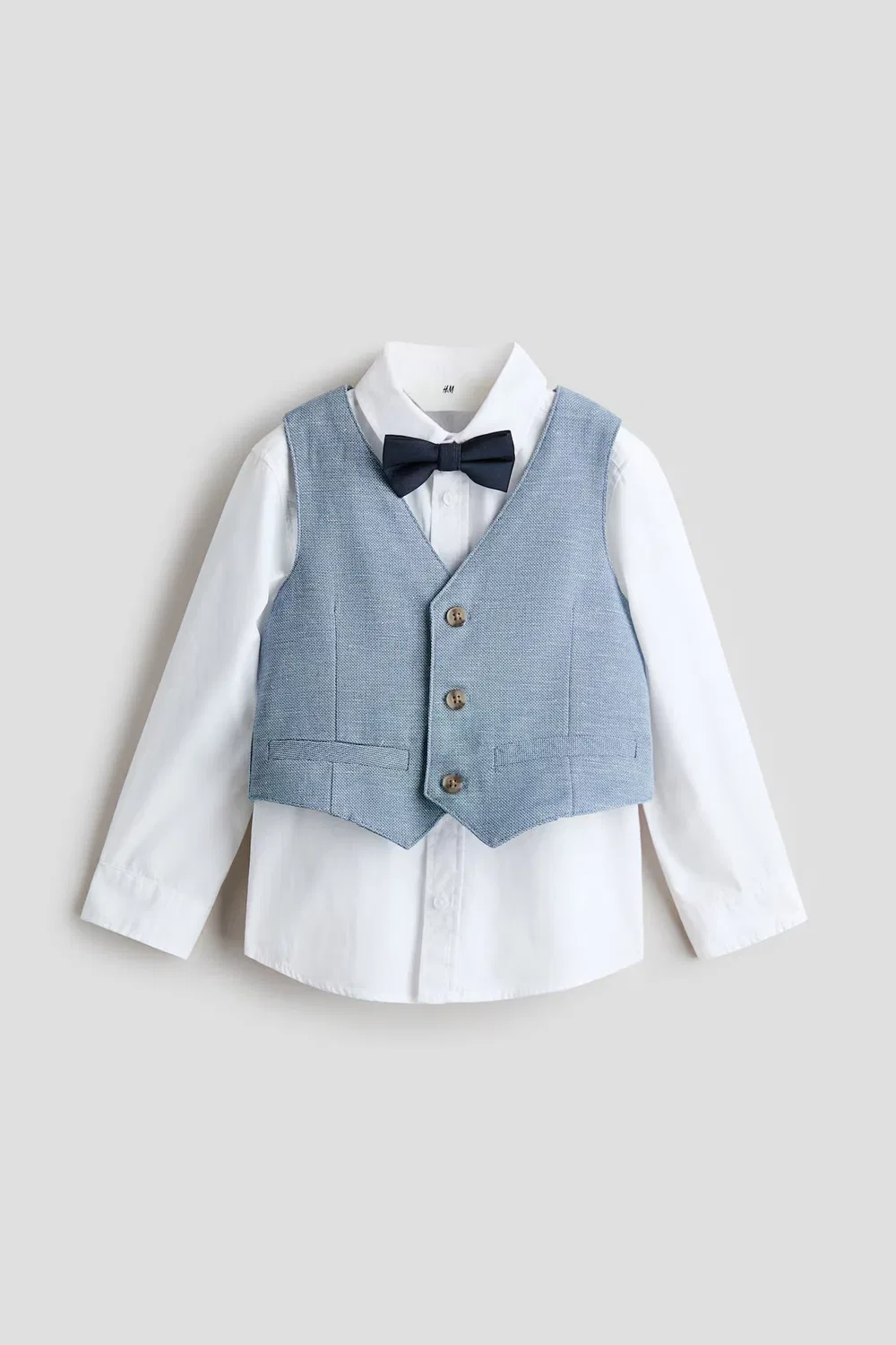 Комплект для выхода в свет из 3 предметов H&M, Mattblau/Weiß