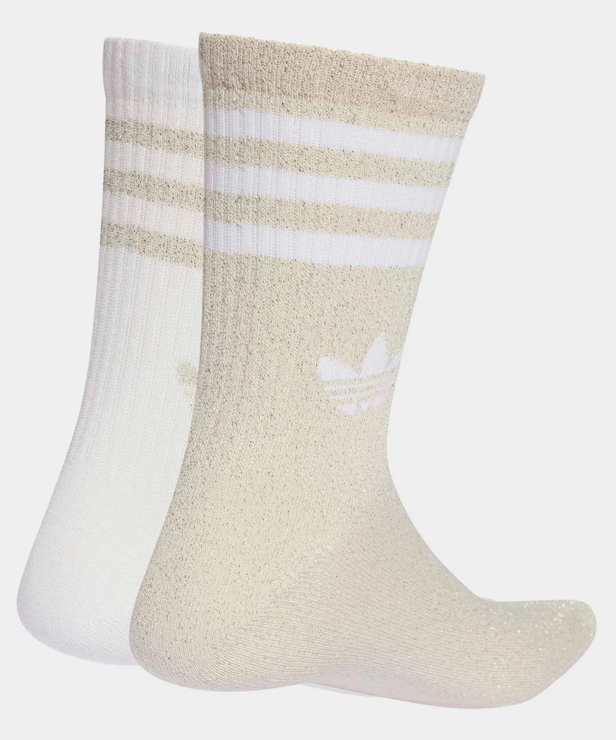 Мужские/Женские носки-гольфы с блестками, 2 пары Adidas Originals, Бежевый — фото 2