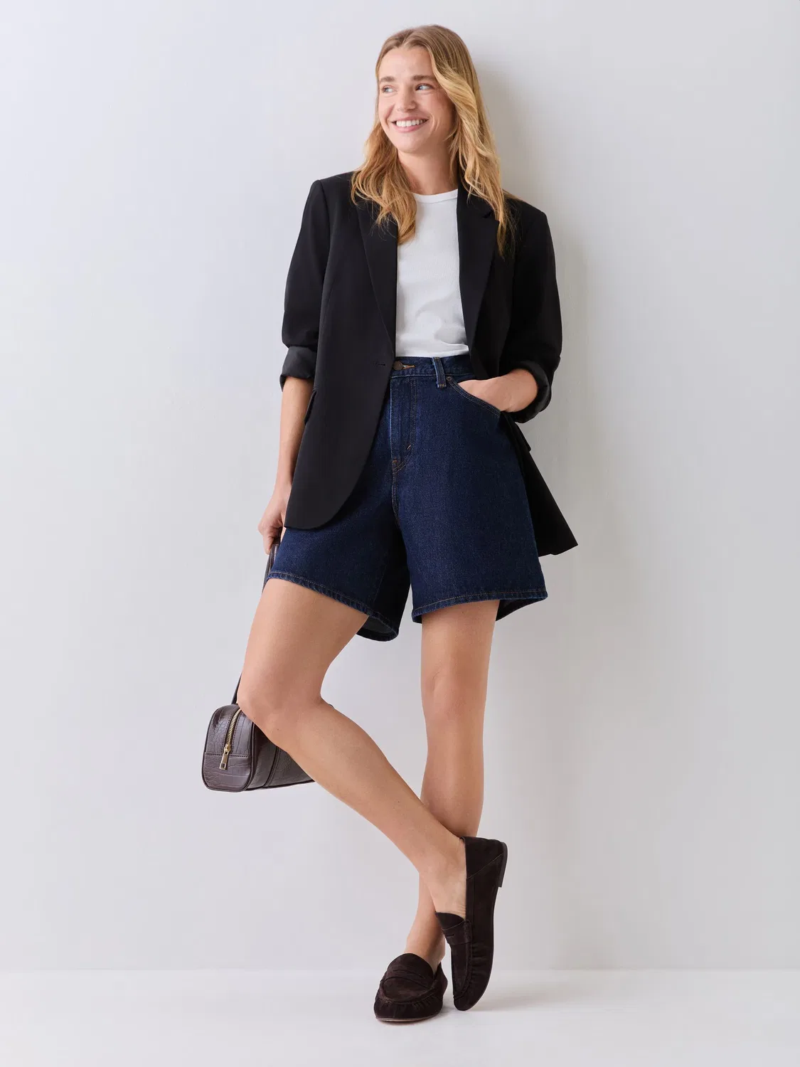 Шорты джинсовые свободные с высокой посадкой Levi's Remember Together Blue
