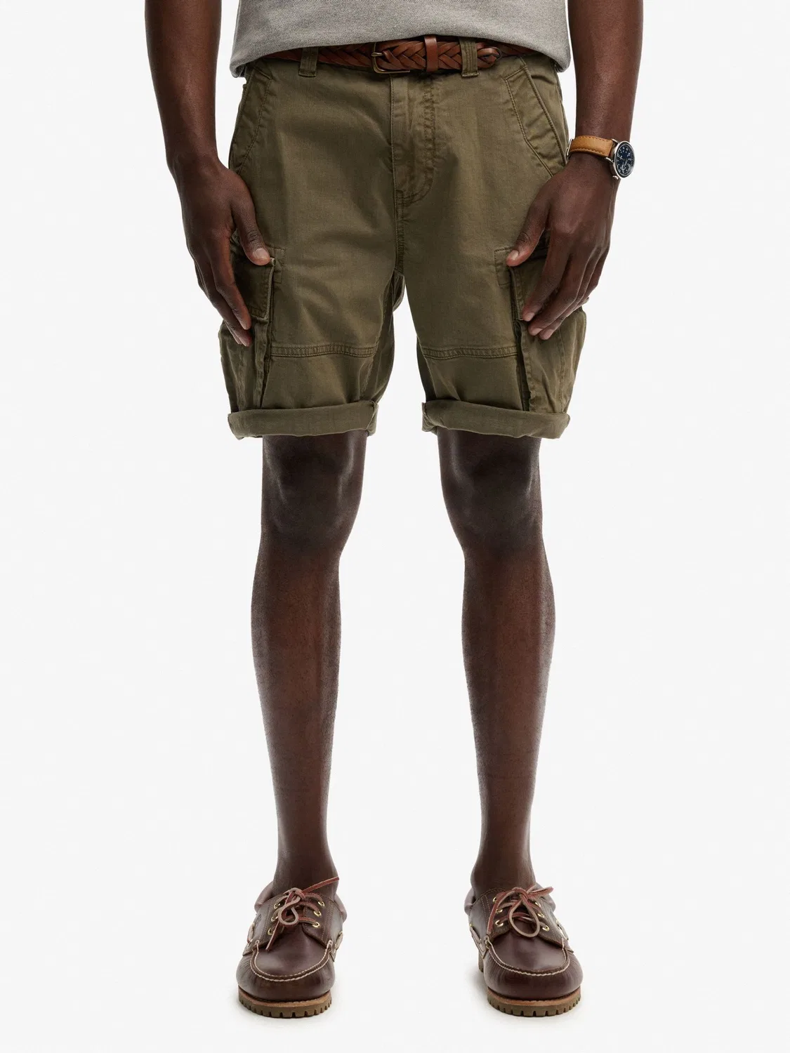 Шорты карго Superdry Regular Fit, зеленые — фото 4