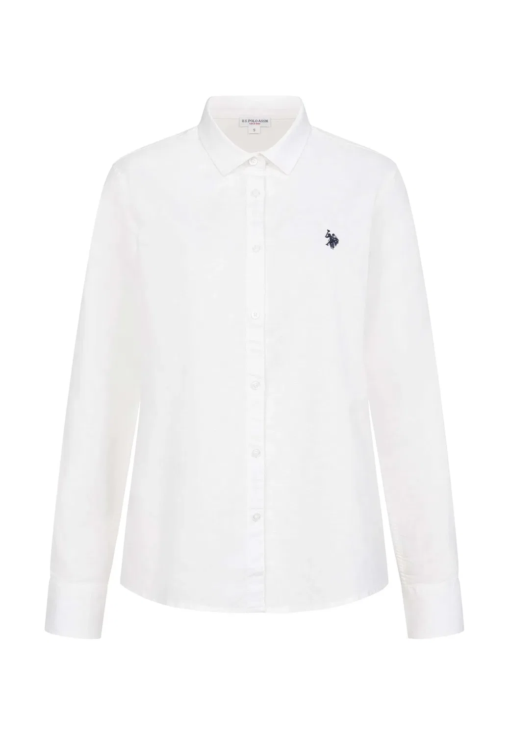Женская льняная рубашка U.S. Polo Assn., White — фото 4