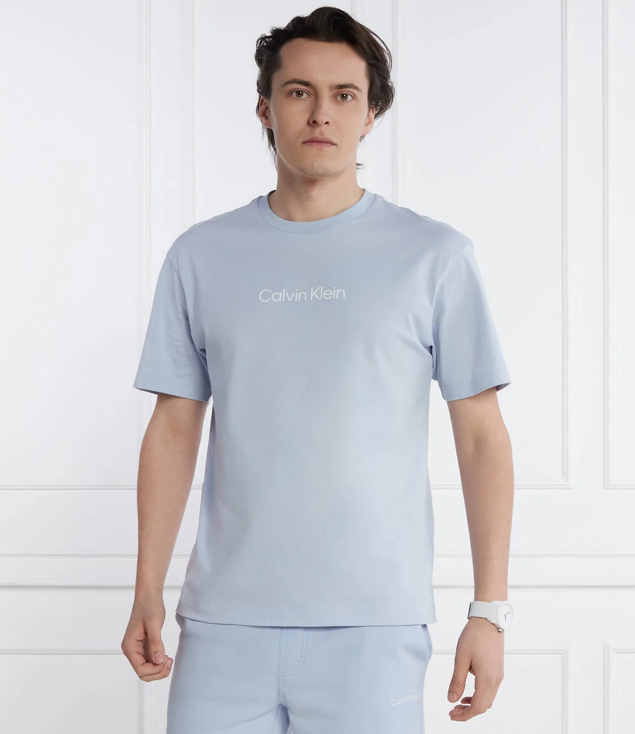 Футболка с круглым вырезом Calvin Klein, Azzurro