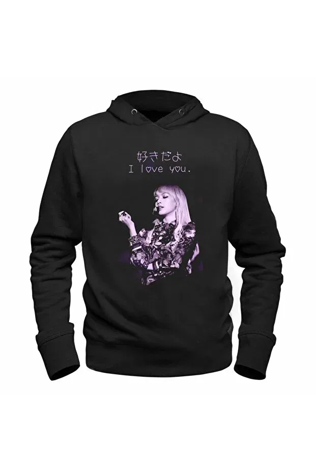 Детское худи для девочек с принтом Blackpink kids black sweatshirt Alfa Tshirt, Black