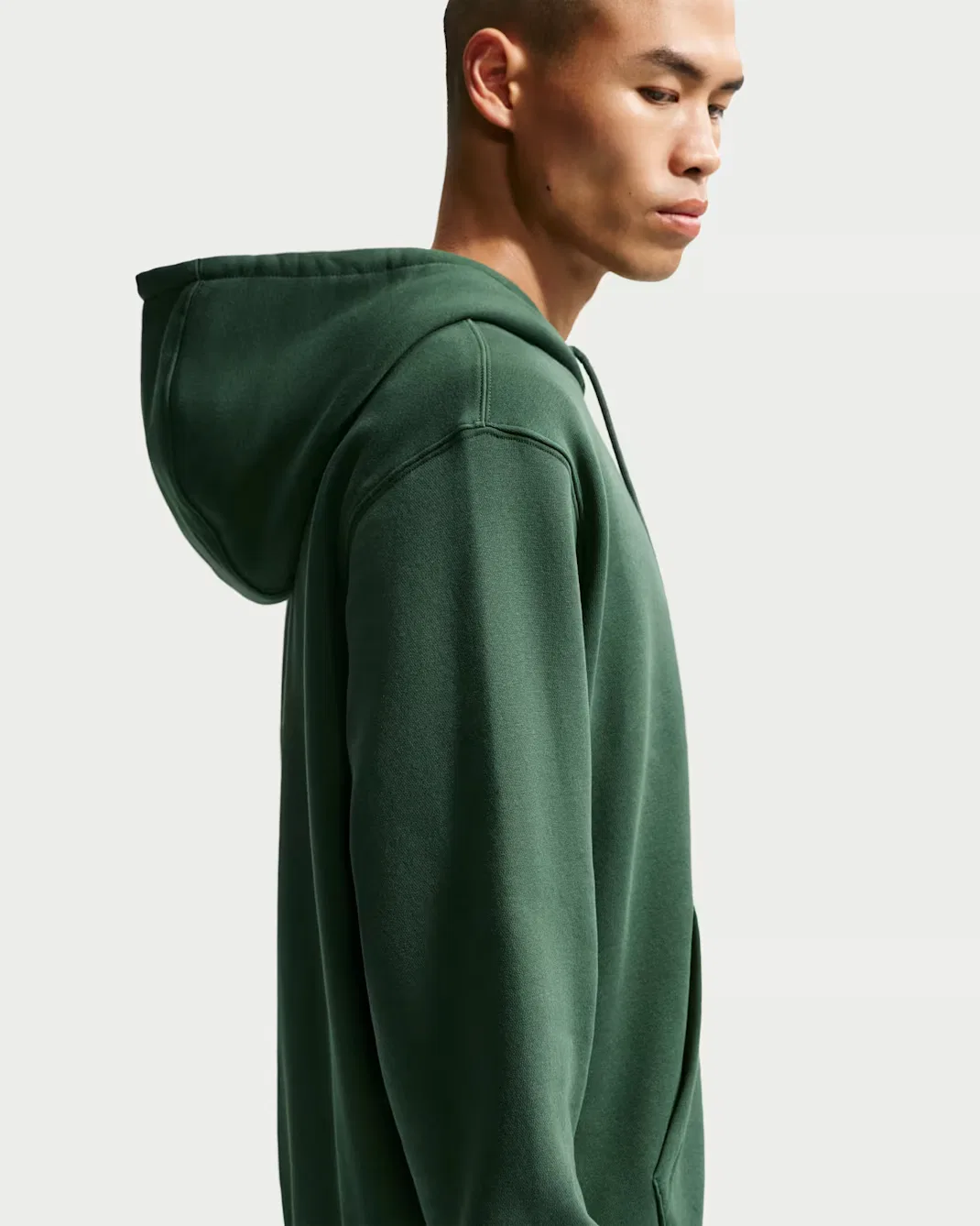 Мужская флисовая толстовка на молнии Nike Club, Fir/Fir/White — фото 2