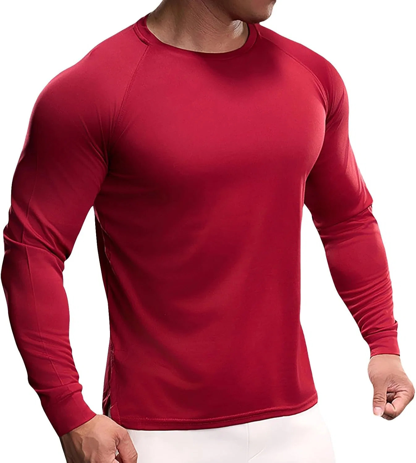 Мужская компрессионная футболка с длинным рукавом Quick Dry, Brick Red